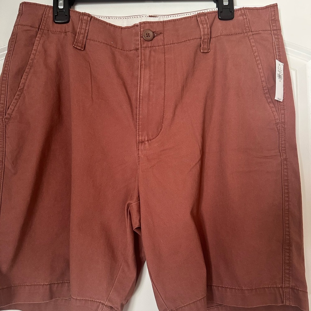 Old Navy Brown Flat Front Shorts Casual Cotton Blend
